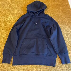 Zara Hoodie Sweatshirt Women’s M Washed Effect Navy Blue Boyfriend Fit